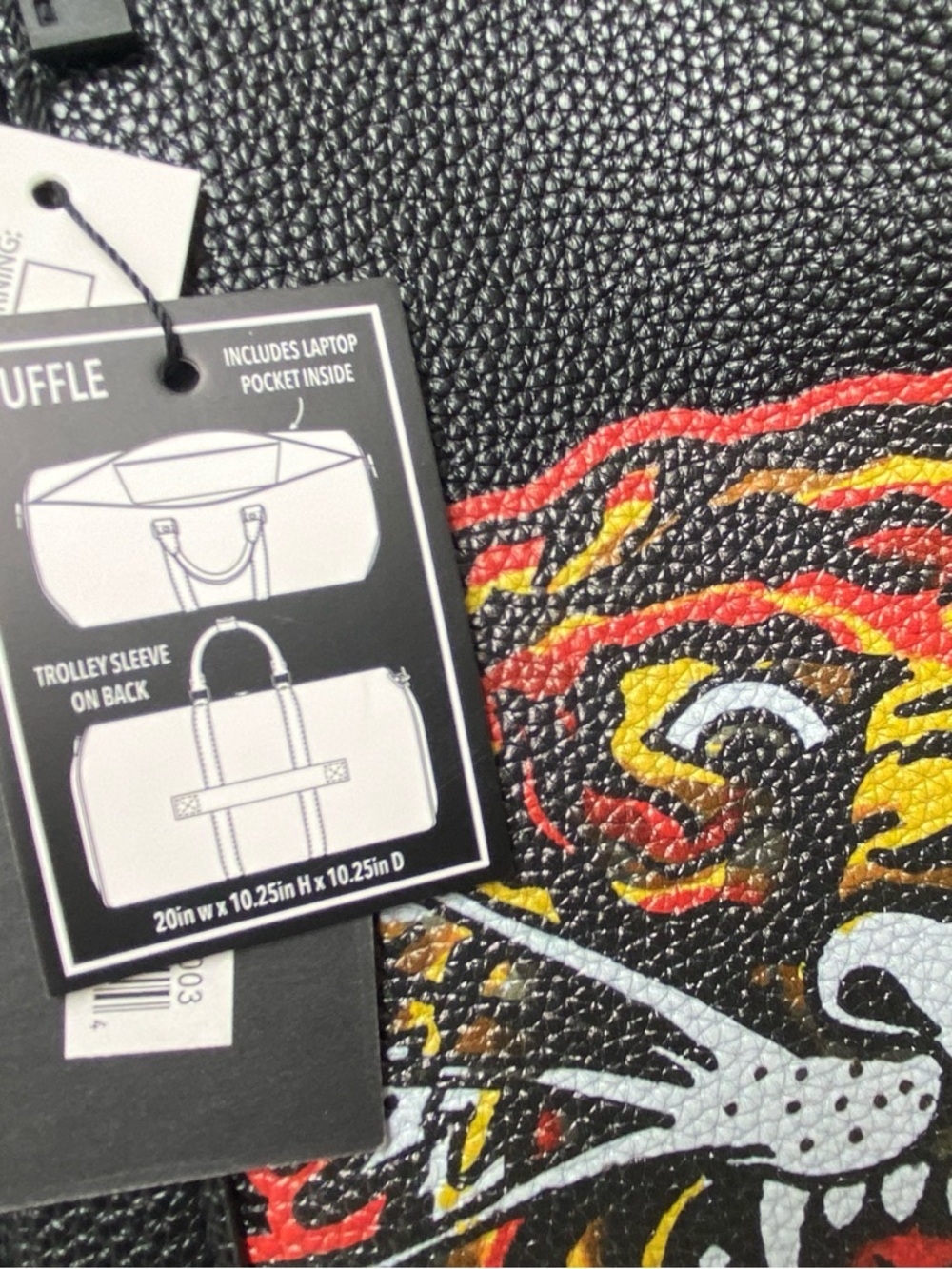 Ed Hardy Roaring Tiger Black Duffle Weekend Bag - Picture 2 of 5